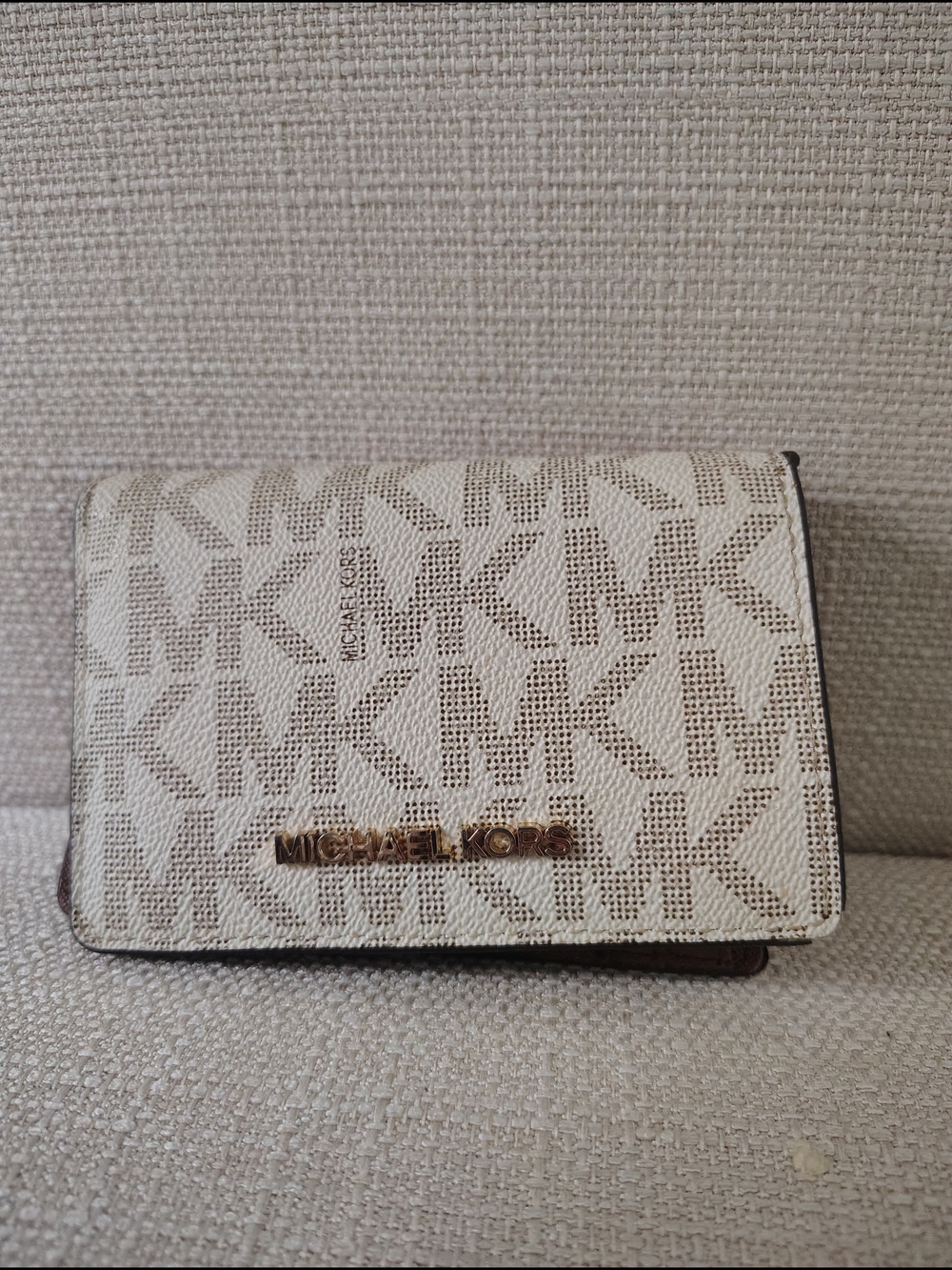 Michael Kors Cream Logo Compact Wallet